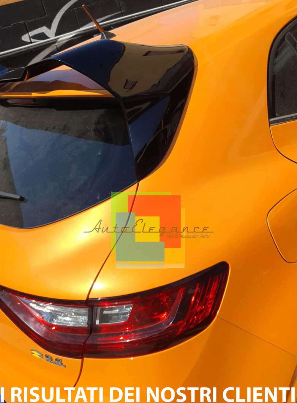 💎SPOILER TETTO ADATTO PER RENAULT MEGANE 4 IV STANDARD LOOK RS NERO LUCIDO💎