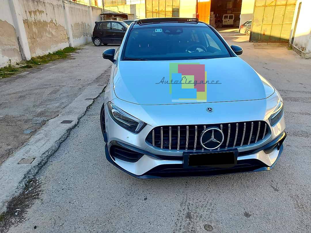 PARAURTI ANTERIORE ADATTO PER CLASSE A W177 LOOK AMG A45S + GRIGLIA CROMATA