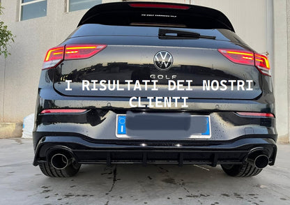 🔝DIFFUSORE POSTERIORE VW GOLF 8 VIII 2019+ SOTTO PARAURTI TERMINALI GTI ABS 1+1