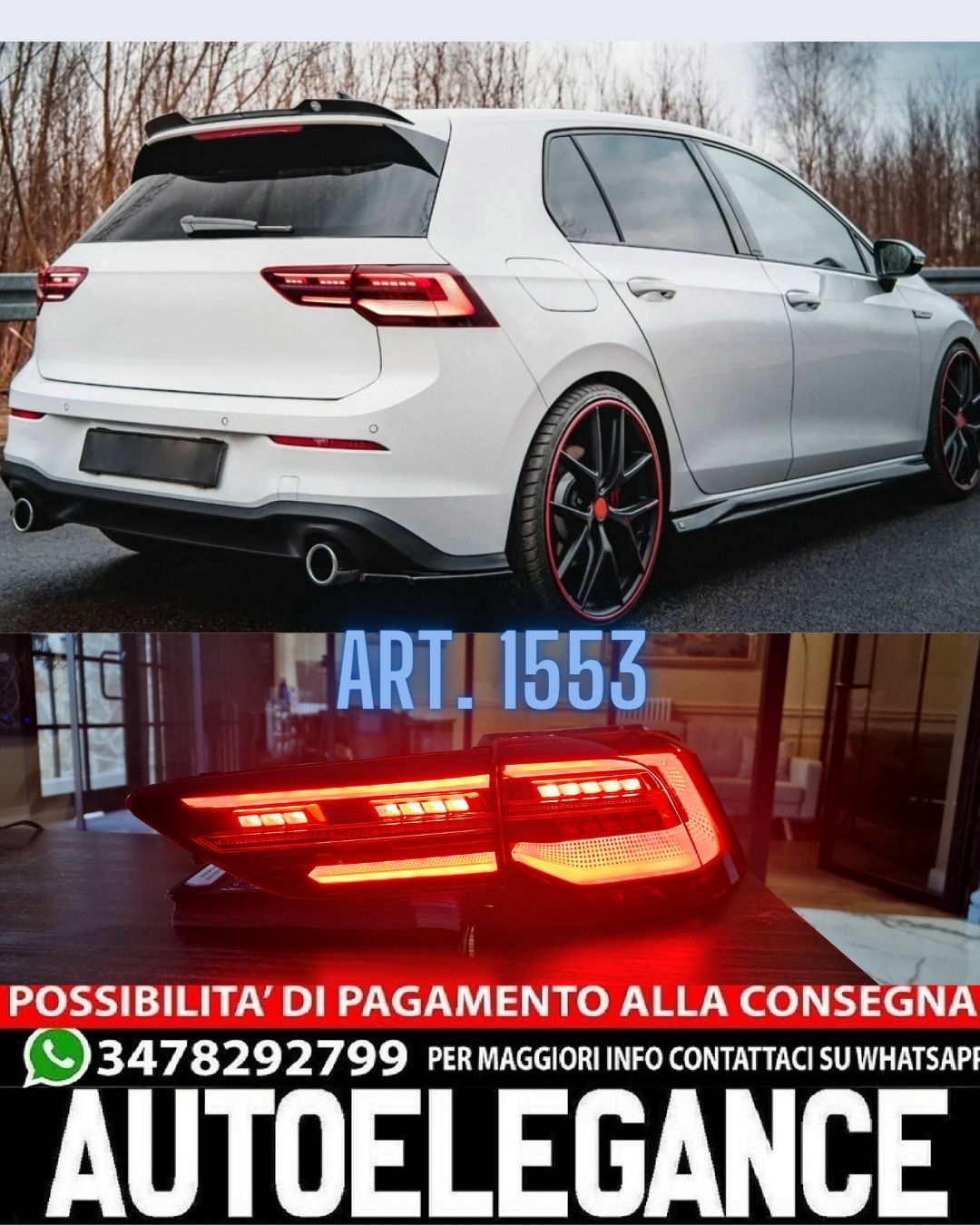 FARI POSTERIORI ADATTI PER VW GOLF 8 HATCHBACK 2020+ FULL LED DINAMICI