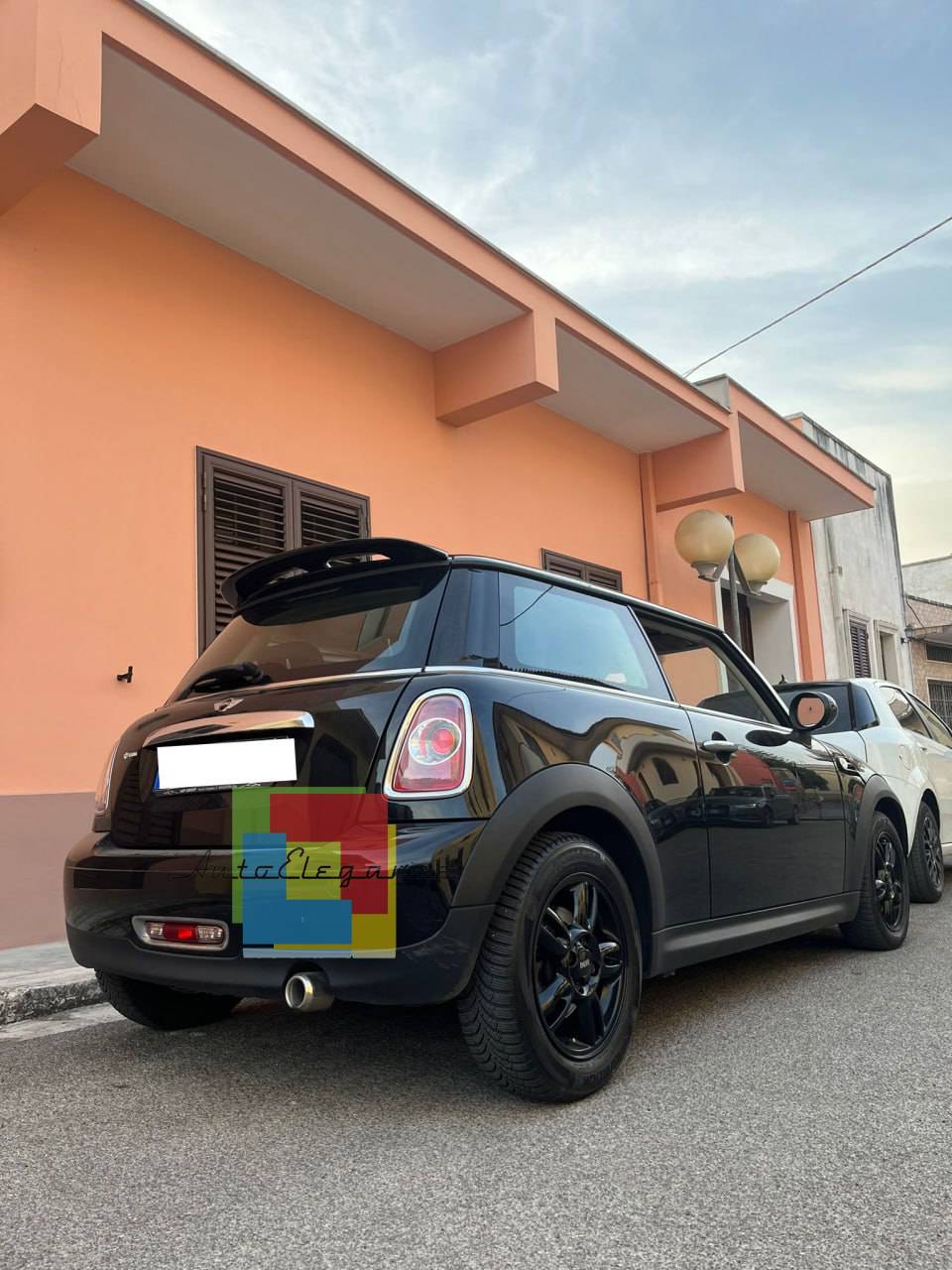 SPOILER ADATTO PER MINI COOPER R56 2005-2014 NERO LUCIDO LOOK SPORTIVO