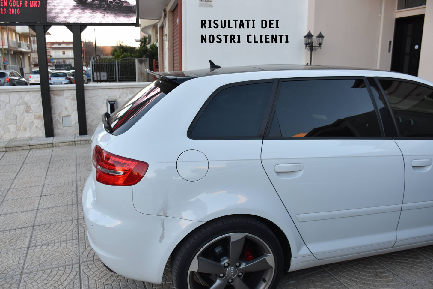 ROOF SPOILER WING SUITABLE FOR AUDI A3 8P 2008-2012 5 DOORS GLOSS BLACK LOOK SPORTY DESIGN 