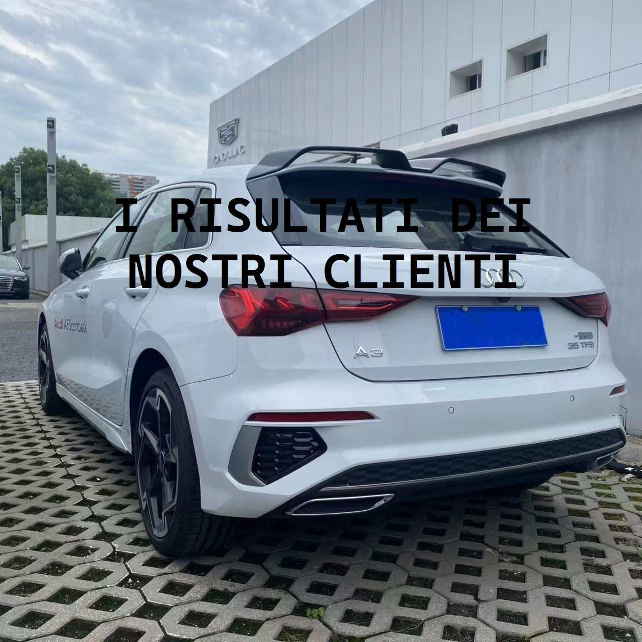 SPOILER ADATTO PER AUDI A3 8Y 2020+ LOOK NERO LUCIDO DESIGN SPORTIVO