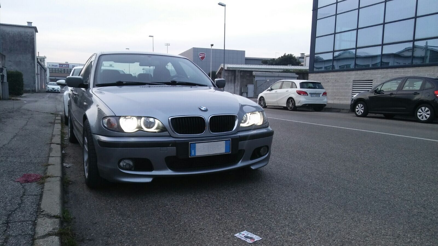 FARI ADATTI PER BMW SERIE 3 E46 2001-2005 ANGEL EYES + DOPPIO KIT LED