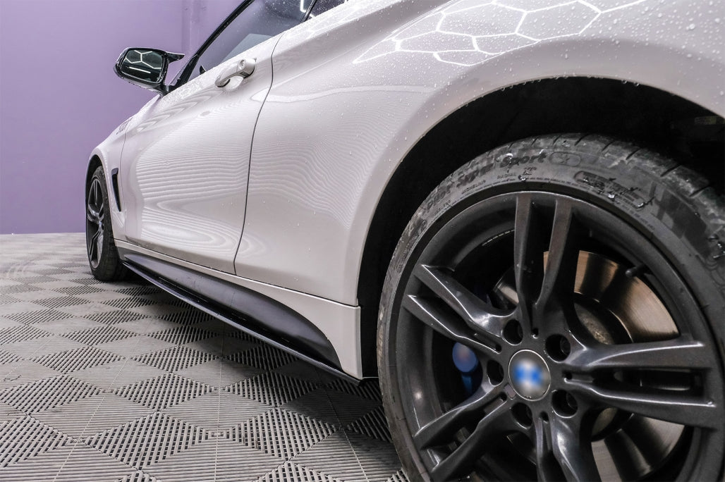 SOTTOMINIGONNE ADATTE PER BMW SERIE 4 F32 F33 F36 LOOK NERO LUCIDO DESIGN MSPORT