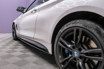 SOTTOMINIGONNE ADATTE PER BMW SERIE 4 F32 F33 F36 LOOK NERO LUCIDO DESIGN MSPORT