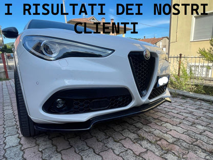SPLITTER ADATTO PER ALFA ROMEO STELVIO LOOK NERO LUCIDO DESIGN SPORTIVO