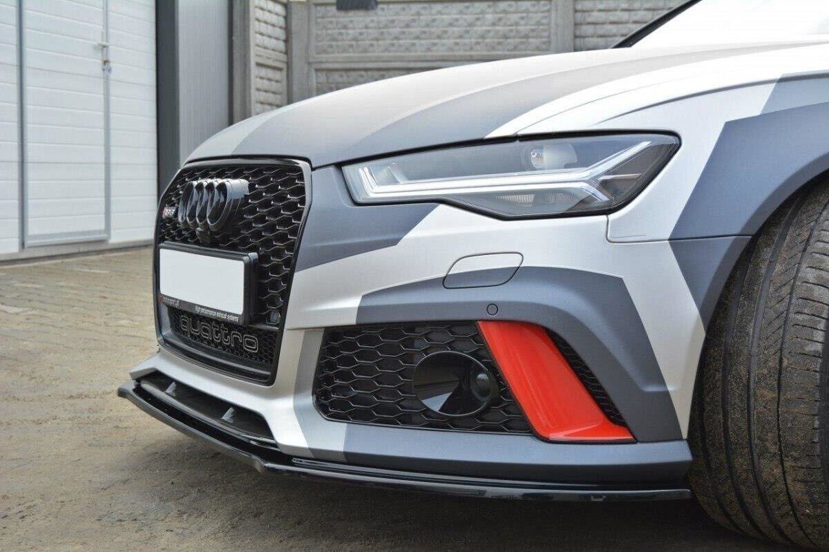 SPLITTER ADATTO PER AUDI A6 4G C7 RS6 2011-2018 LOOK NERO LUCIDO DESIGN SPORTIVO