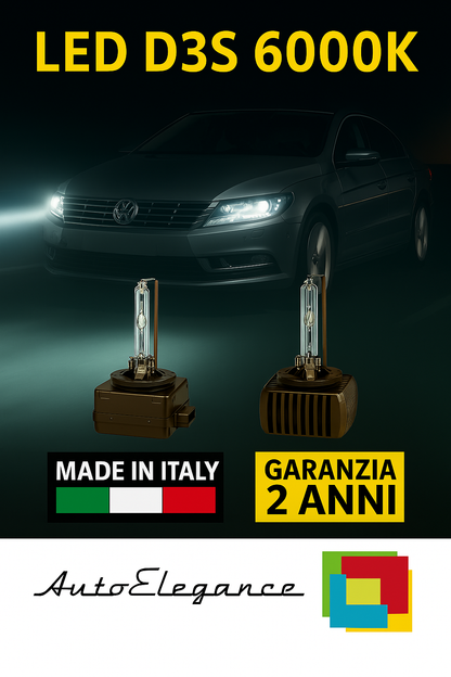 ❤️ KIT LED D3S 6000K BIANCO GHIACCIO ANABBAGLIANTI PER  VOLKSWAGEN VW CC❤️