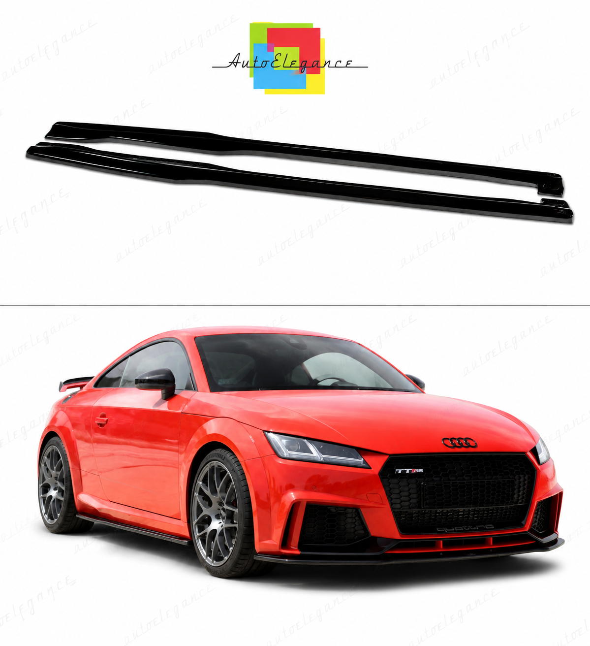 💕Sotto minigonne   adatto  per  Audi TT Mk3 8S RS  nero  lucido 💕