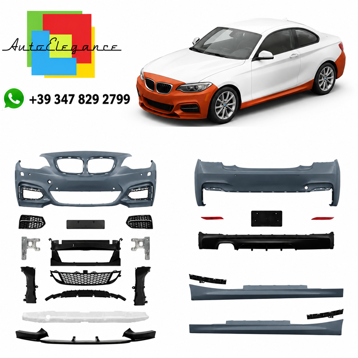 👉Kit paraurti corpo sportivo PDC SRA adatto per BMW Serie 2 F22 F23 2012-2020👈