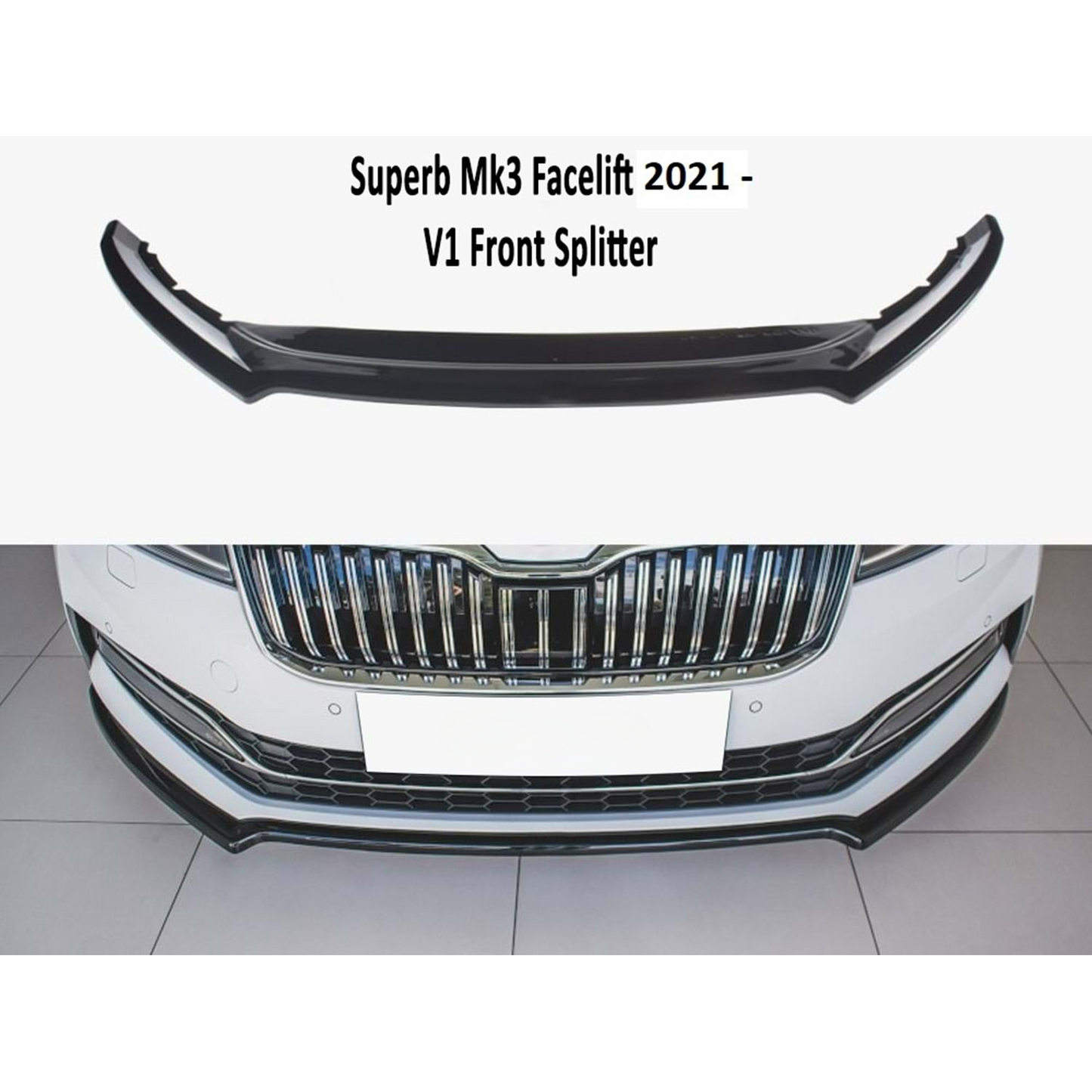 Superb MK3 FL Max V1 Labbro Frontale Piano Nero Vuoto Plastica / 2021 Dopo