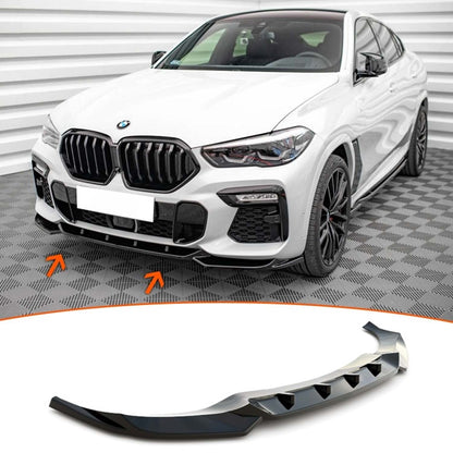 🔥BMW X6 G06 MAX M LIP ANTERIORE PIANO NERO IN PLASTICA VUOTA / 2019–SU (V1)🔥