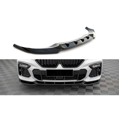 🔥BMW X6 G06 MAX M LIP ANTERIORE PIANO NERO IN PLASTICA VUOTA / 2019–SU (V1)🔥