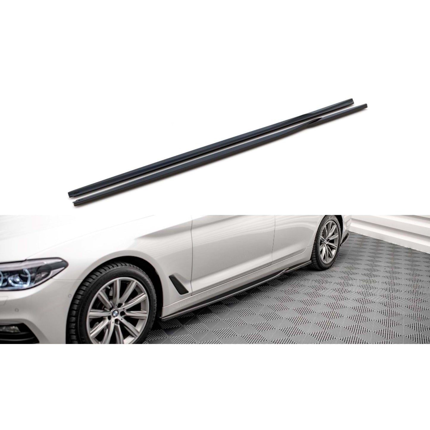 G30 MAX Side Skirts Lower Lip Piano Black Vacuum Plastic / 2017 - up