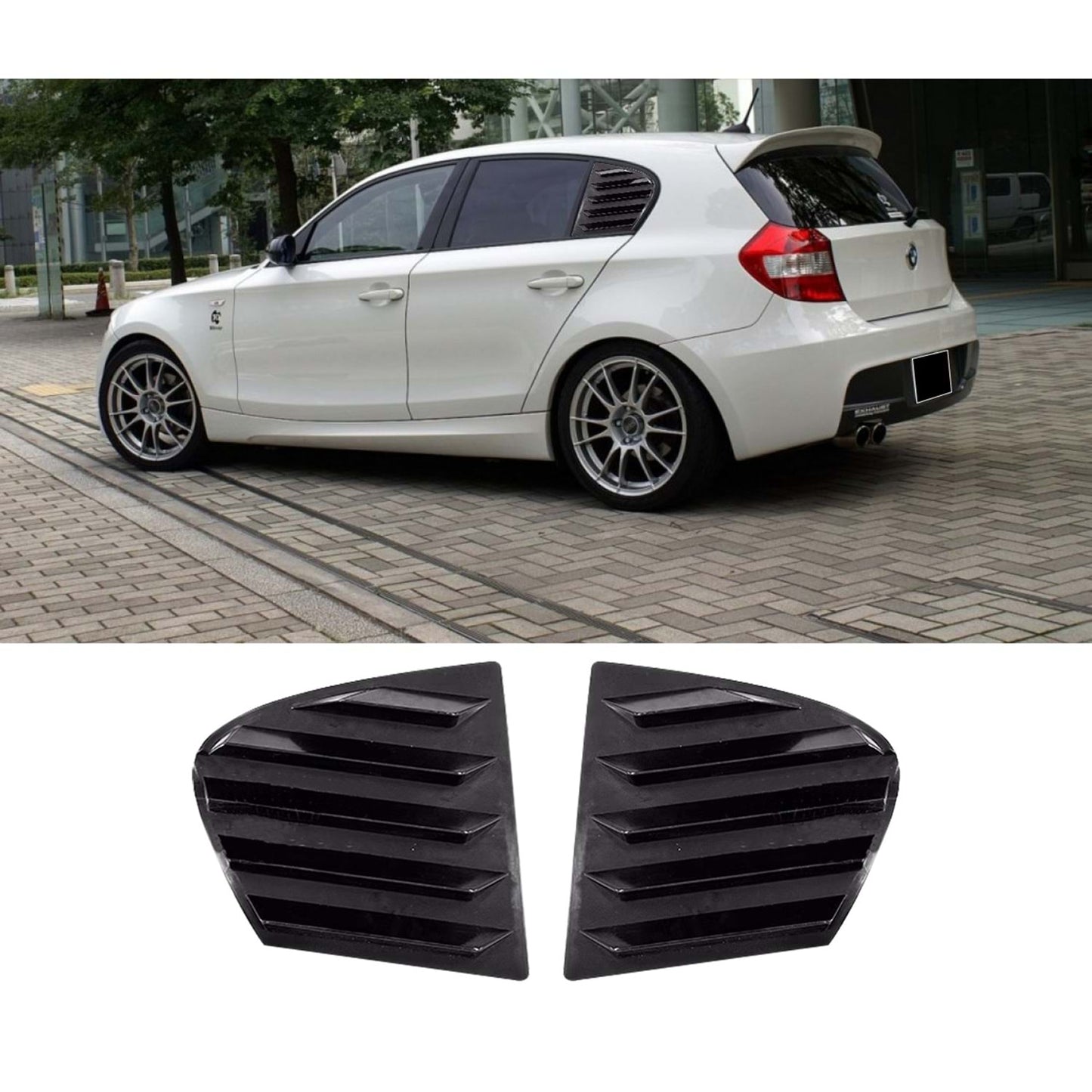 🔥BMW E87 SIDE WINDOW LOUVER PIANO BLACK IN ABS / 2004–2011🔥