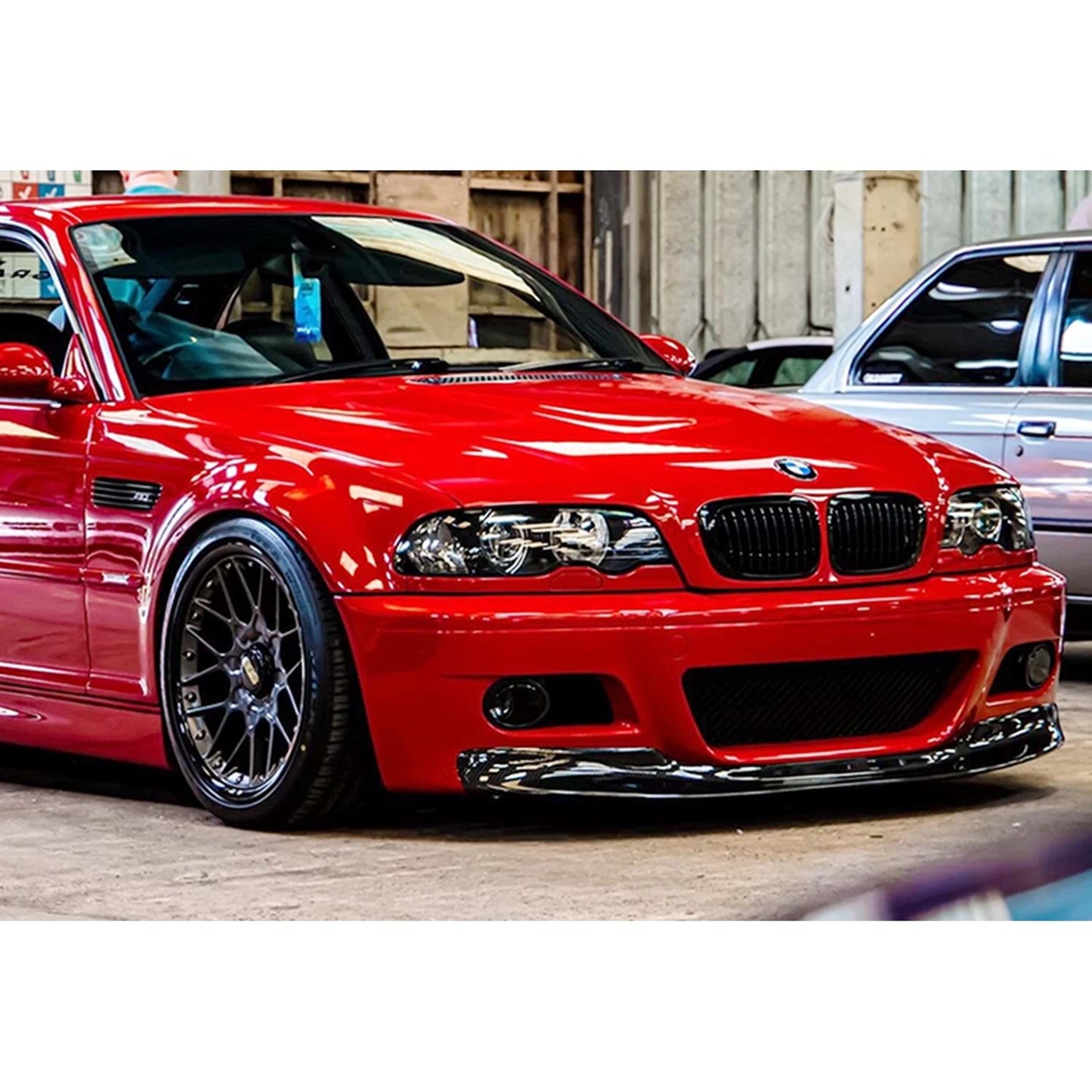 BMW E46 M3 CSL Front Lip Piano Black Vacuum Plastic / 1997-2006