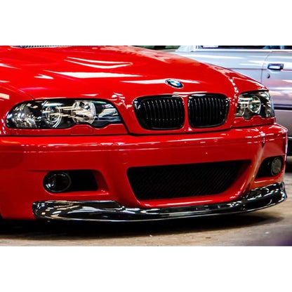 BMW E46 M3 CSL Front Lip Piano Black Vacuum Plastic / 1997-2006