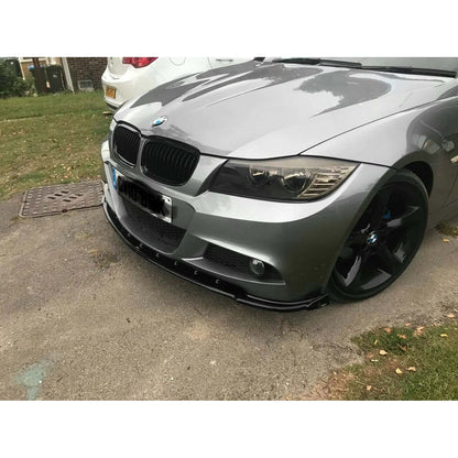 🔥BMW E90 FRONT LIP PIANO BLACK IN VACUUM PLASTIC / 2008–2011🔥