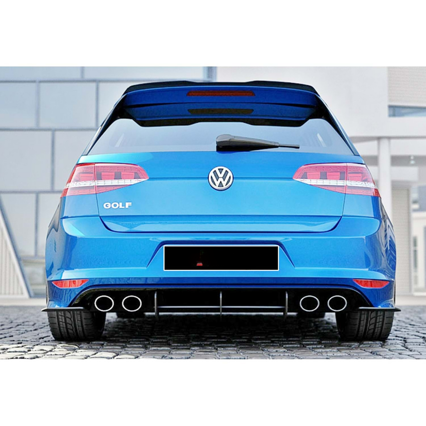 VW Golf 7 R Max Splitter Diffusore Posteriore Nero Opaco Plastica ABS 12-19