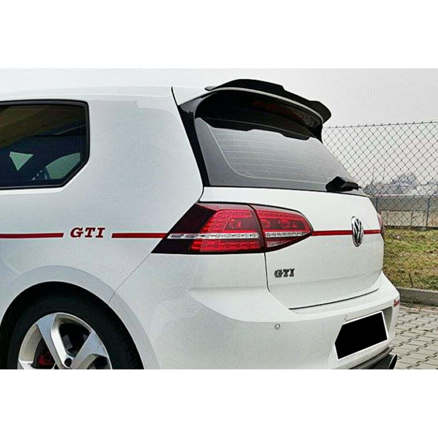 Golf 7 R/R-Line/GTI Max V2 Tappo posteriore Spoiler Piano Nero Vuoto Plastica 12-19