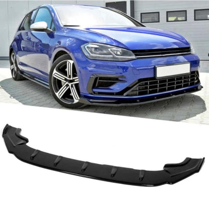 Golf 7 FL R Max V1 Front Lip Piano Black Vacuum Plastic / 2017-2019