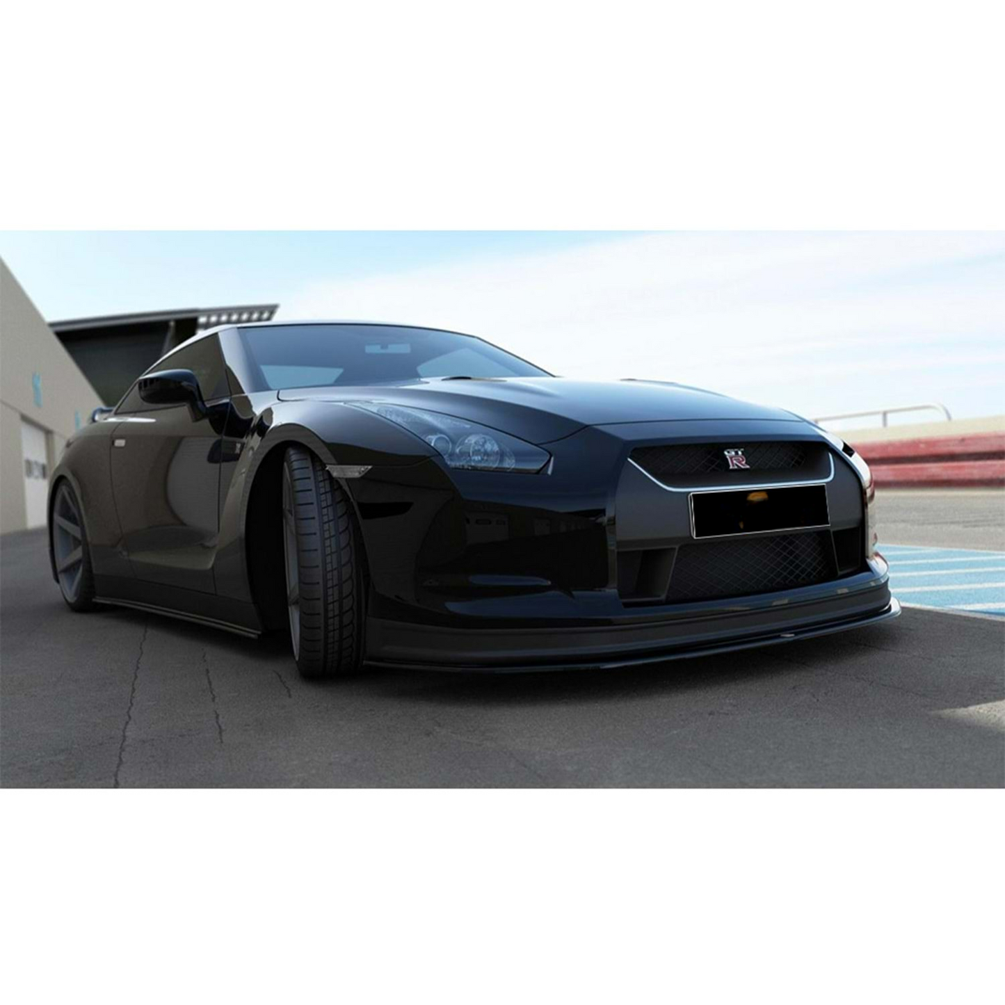 GT-R R35 MK1 Max V2 Labbro Anteriore Piano Nero Vuoto Plastica / 2007-2010