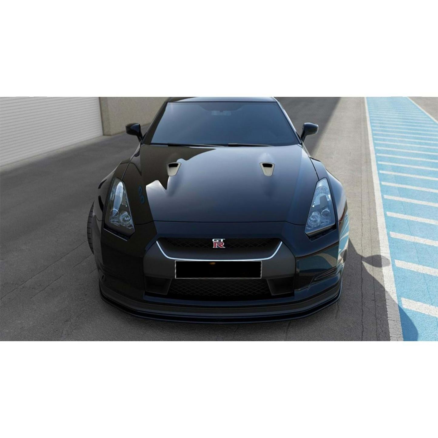 GT-R R35 MK1 Max V2 Labbro Anteriore Piano Nero Vuoto Plastica / 2007-2010