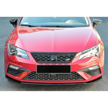 Leon MK3 FL Cupra/FR Max V2 Front Lip Piano Black Vacuum Plastic 17-20
