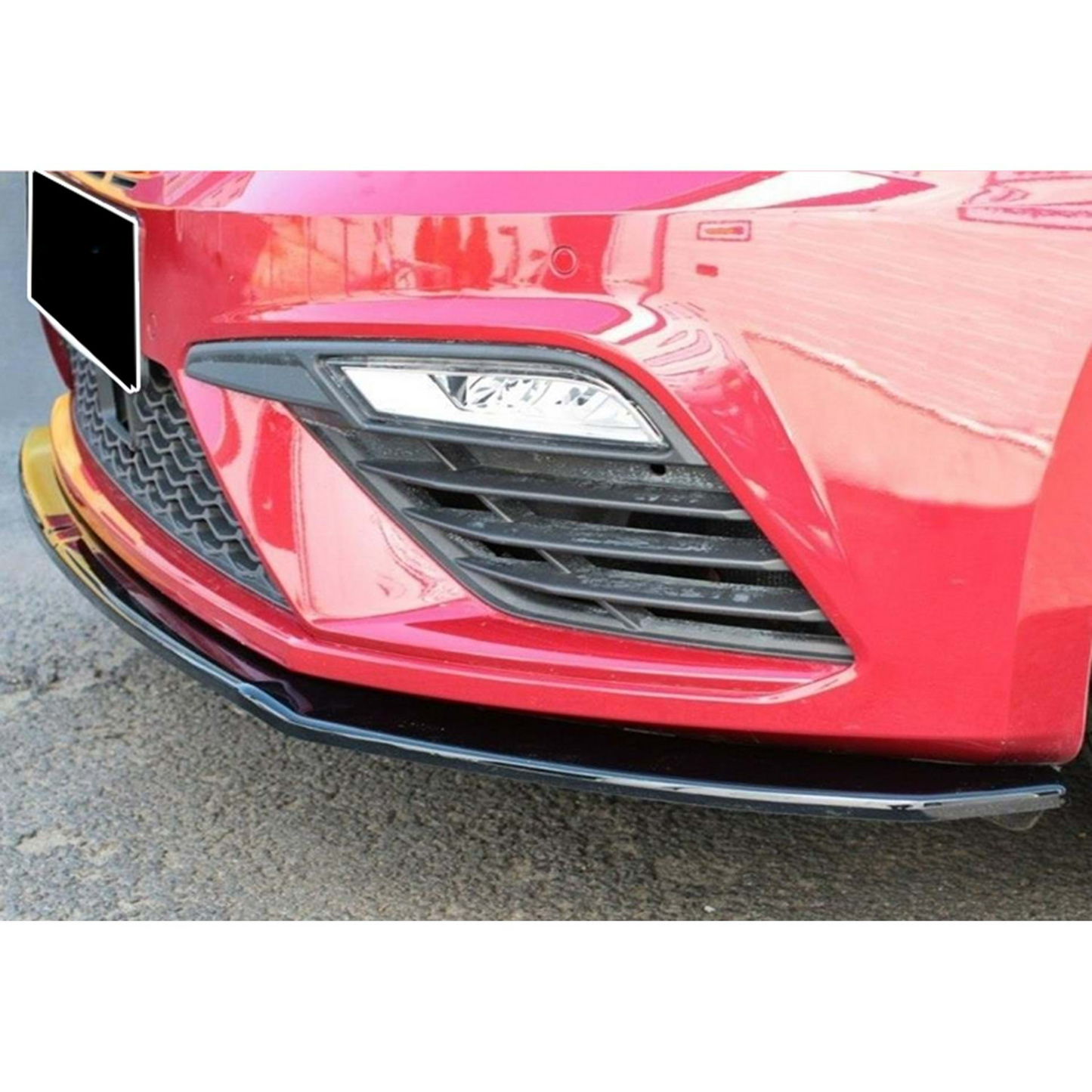 Leon MK3 FL Cupra/FR Max V2 Front Lip Piano Black Vacuum Plastic 17-20