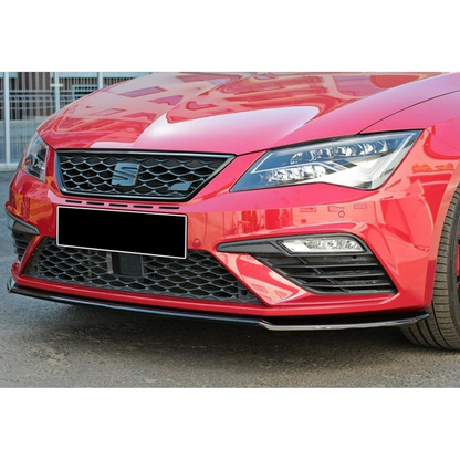 Leon MK3 FL Cupra/FR Max V2 Front Lip Piano Black Vacuum Plastic 17-20