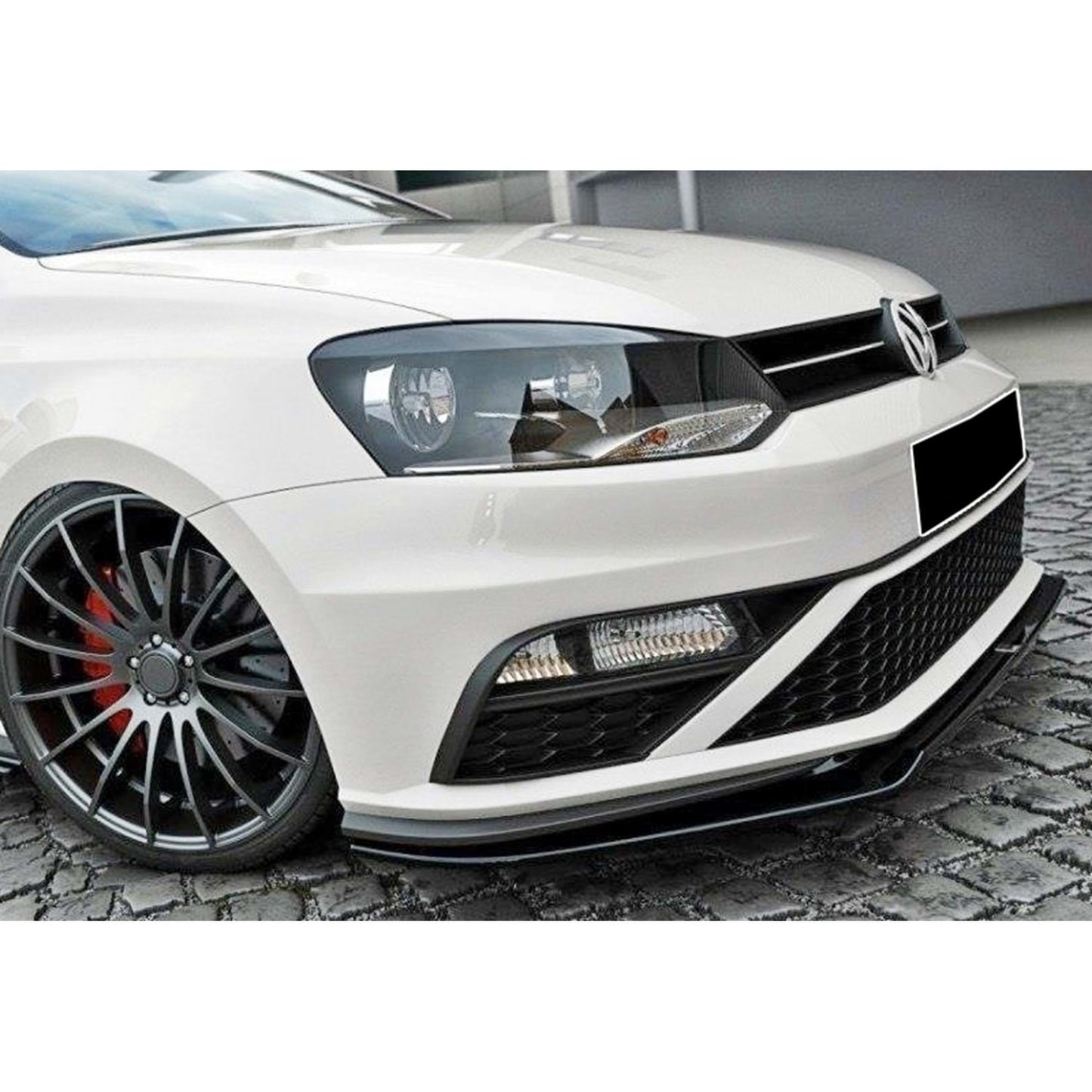 🔥POLO MK5 GTI MAX V2 FRONT LIP PIANO BLACK IN VACUUM PLASTIC / 2014–2017🔥