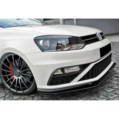 🔥POLO MK5 GTI MAX V2 FRONT LIP PIANO BLACK IN VACUUM PLASTIC / 2014–2017🔥
