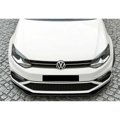 🔥POLO MK5 GTI MAX V2 FRONT LIP PIANO BLACK IN VACUUM PLASTIC / 2014–2017🔥