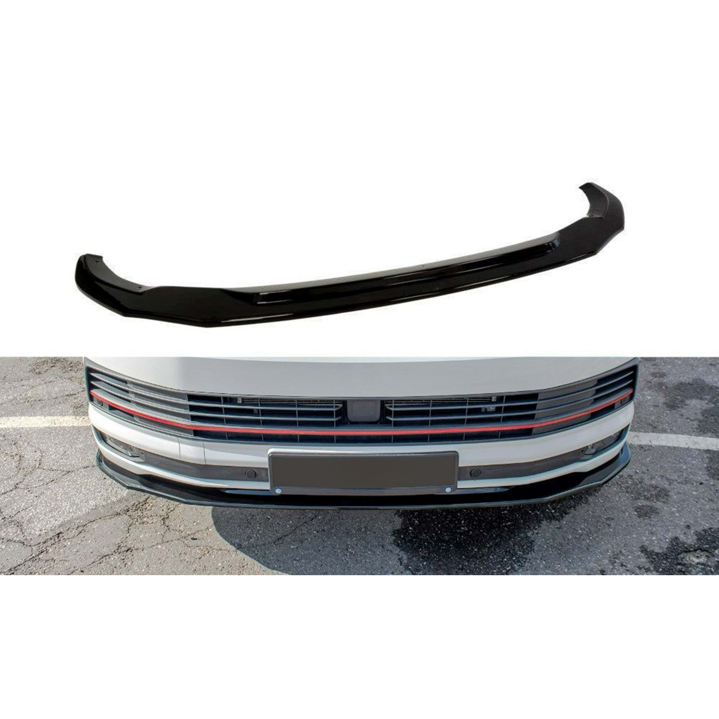 Transporter T6 Max V2 Labbro Anteriore Piano Nero Vuoto Plastica / 2003-2019