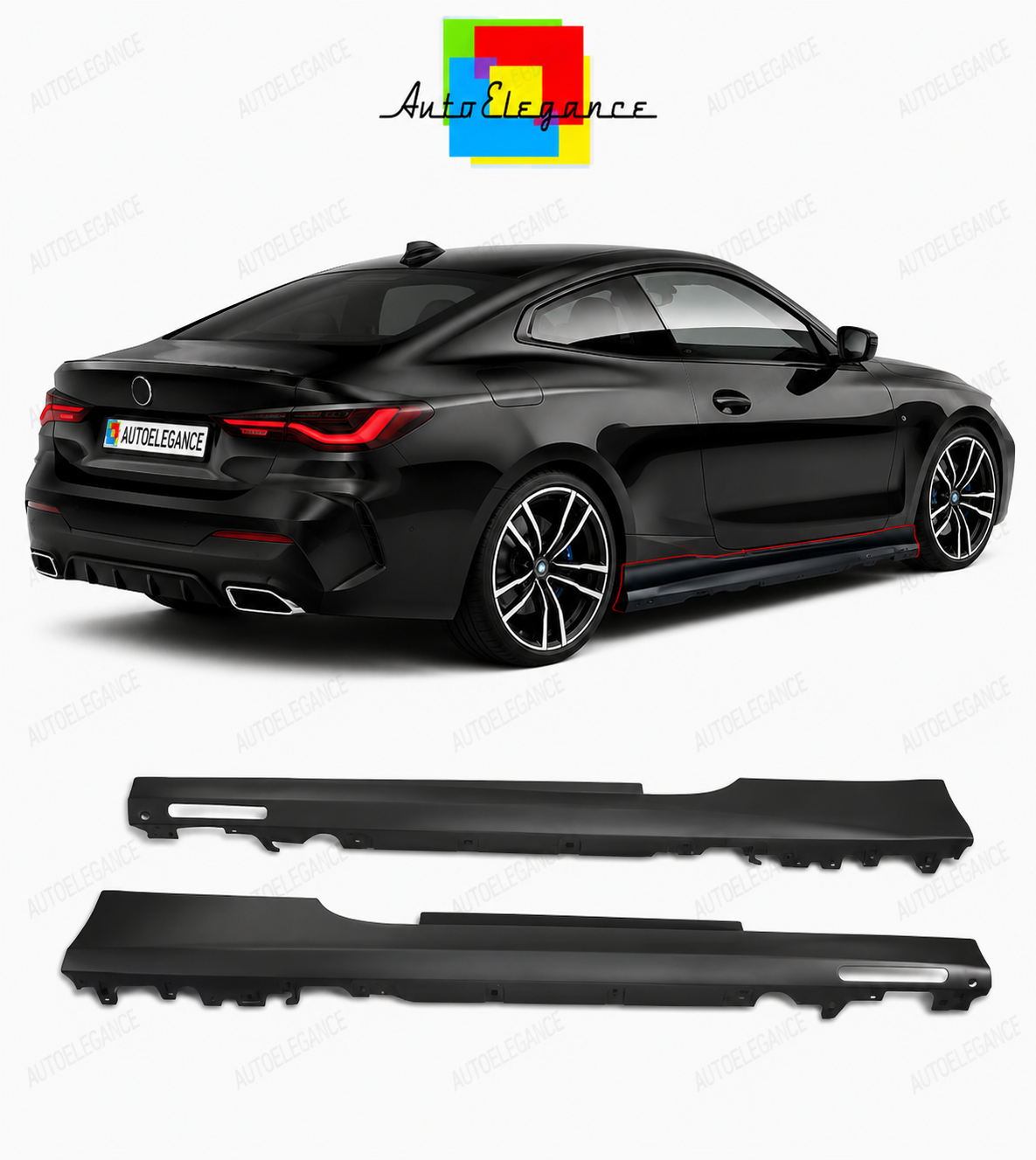 💕MINIGONNE LATERALI BMW G22 G23 20-24 LOOK M CON SPORTELLO LUCE💕