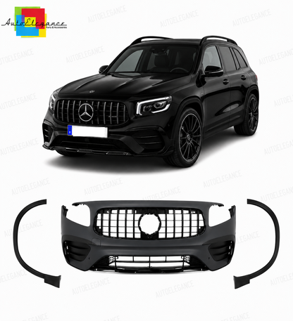 💕PARAURTI ANTERIORE MERCEDES X247 20- LOOK GLB35 GRIGLIA NERA💕