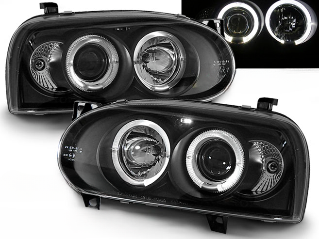 FARI ANTERIORI ANGEL EYES NERO per VW GOLF 3 09.91-08.97