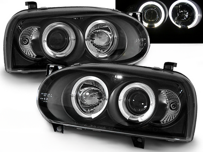 FARI ANTERIORI ANGEL EYES NERO per VW GOLF 3 09.91-08.97