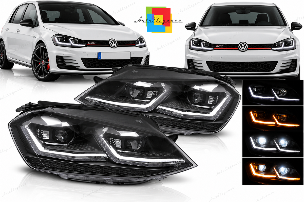 FARI LED SILVER SEQ DRL ADATTI PER VW GOLF VII 13-17