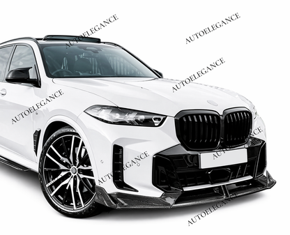 🔥SPLITTER ANTERIORE ADATTO PER BMW X5 G05 LCI M SPORT 2023+ FIBER CARBOONI🔥
