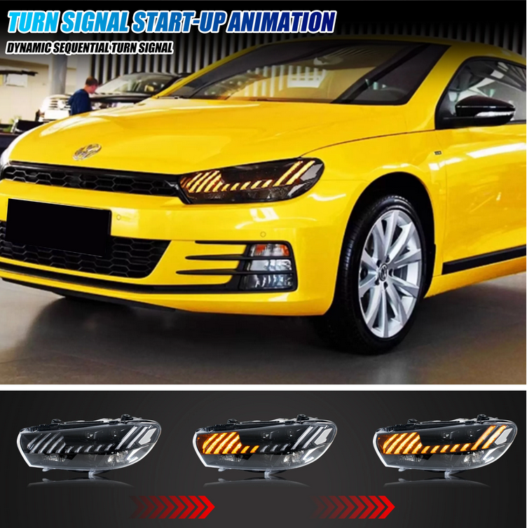 💕 FARI  ANTERIORI FULL  LED VW Scirocco 3 TSI TDI R 2009-2017 DRL💕