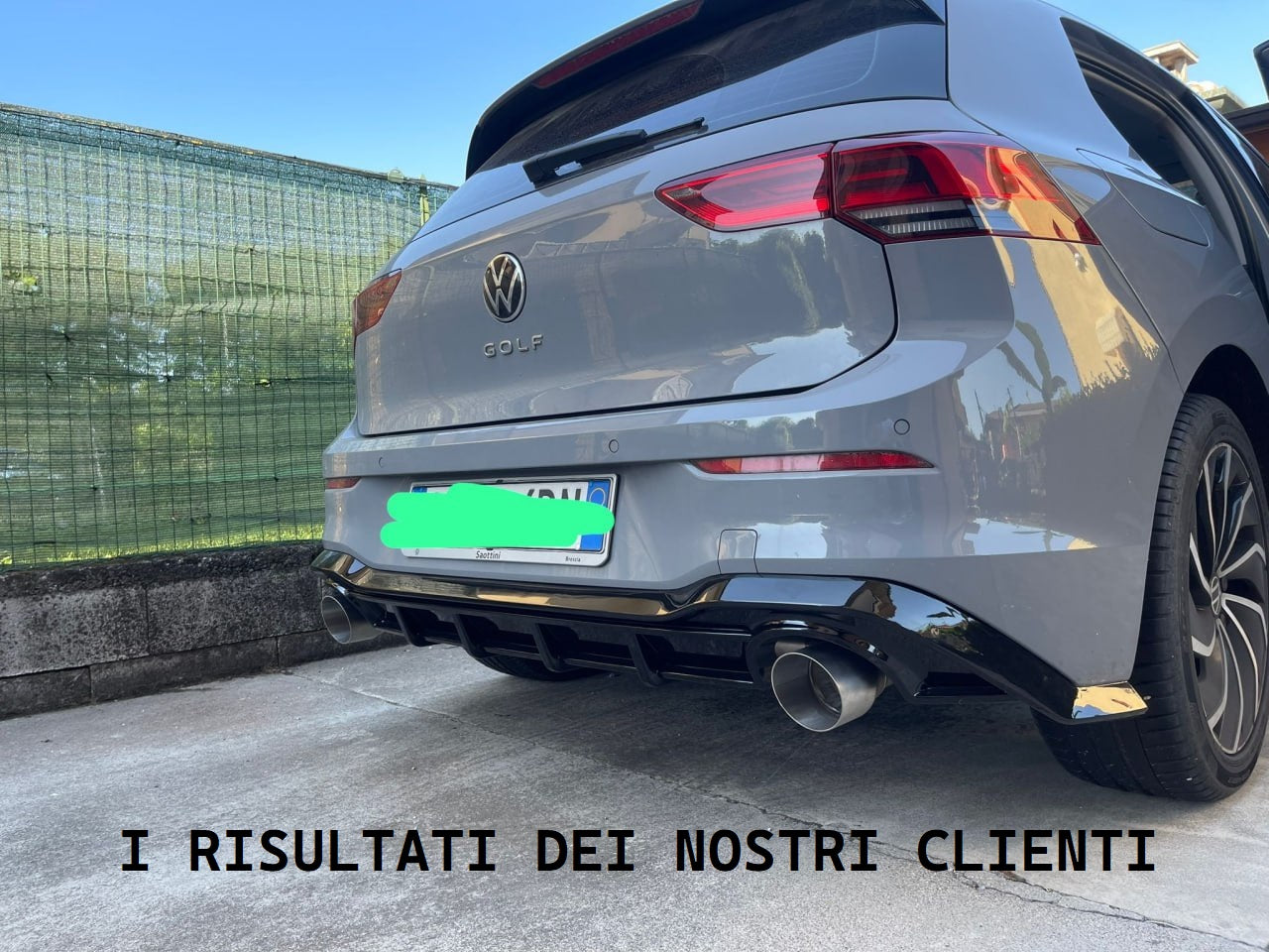 🔝DIFFUSORE POSTERIORE VW GOLF 8 VIII 2019+ SOTTO PARAURTI TERMINALI GTI ABS 1+1