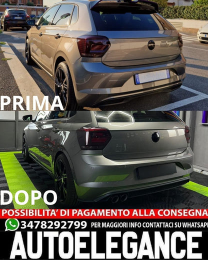 DIFFUSORE POSTERIORE ADATTO PER VW POLO AW1 2018+ LOOK GTI ABS DESIGN NERO OPACO