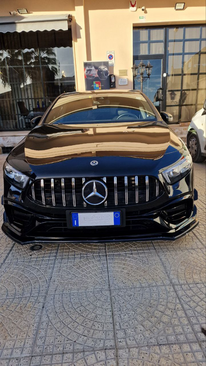 💎LAMA ADATTA MERCEDES CLASSE A W177 SPLITTER SOTTO PARAURTI ANTERIORE NERO💎
