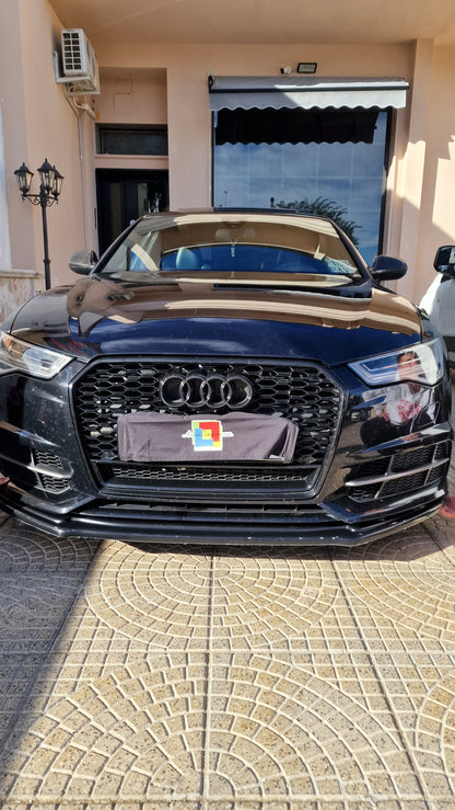 SPLITTER ADATTO PER AUDI A6 4G C7 RS6 2011-2018 LOOK NERO LUCIDO DESIGN SPORTIVO