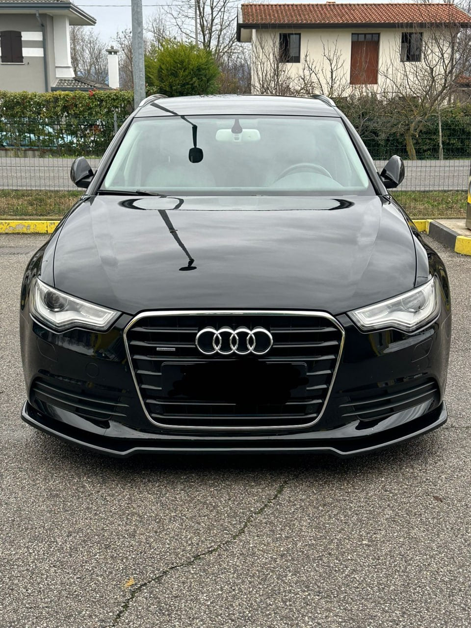 SPLITTER ANTERIORE ADATTO PER AUDI A6 4G C7 LOOK NERO LUCIDO DESIGN SPORTIVO