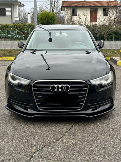 SPLITTER ANTERIORE ADATTO PER AUDI A6 4G C7 LOOK NERO LUCIDO DESIGN SPORTIVO