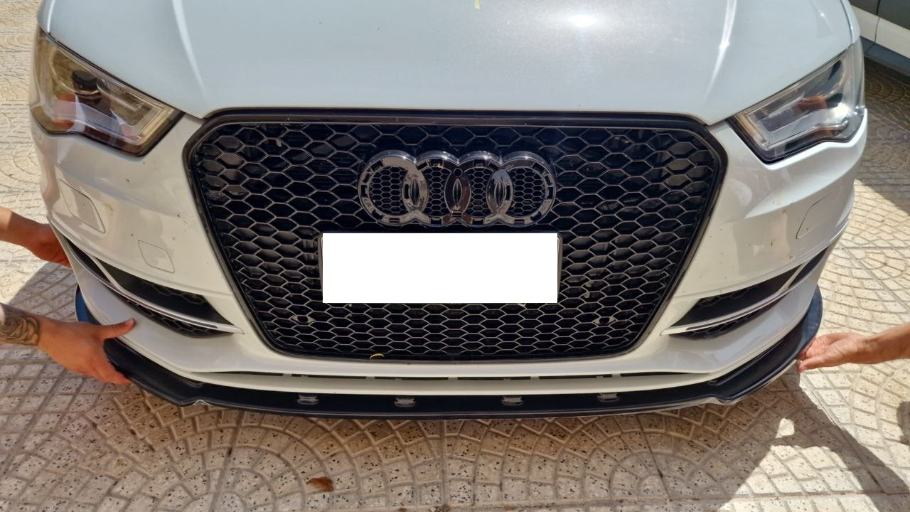 SPLITTER ADATTO PER AUDI A3 8V 2012-2016 S3 SLINE LOOK NERO LUCIDO