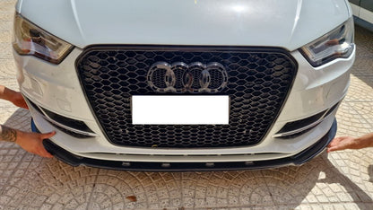 SPLITTER ADATTO PER AUDI A3 8V 2012-2016 S3 SLINE LOOK NERO LUCIDO